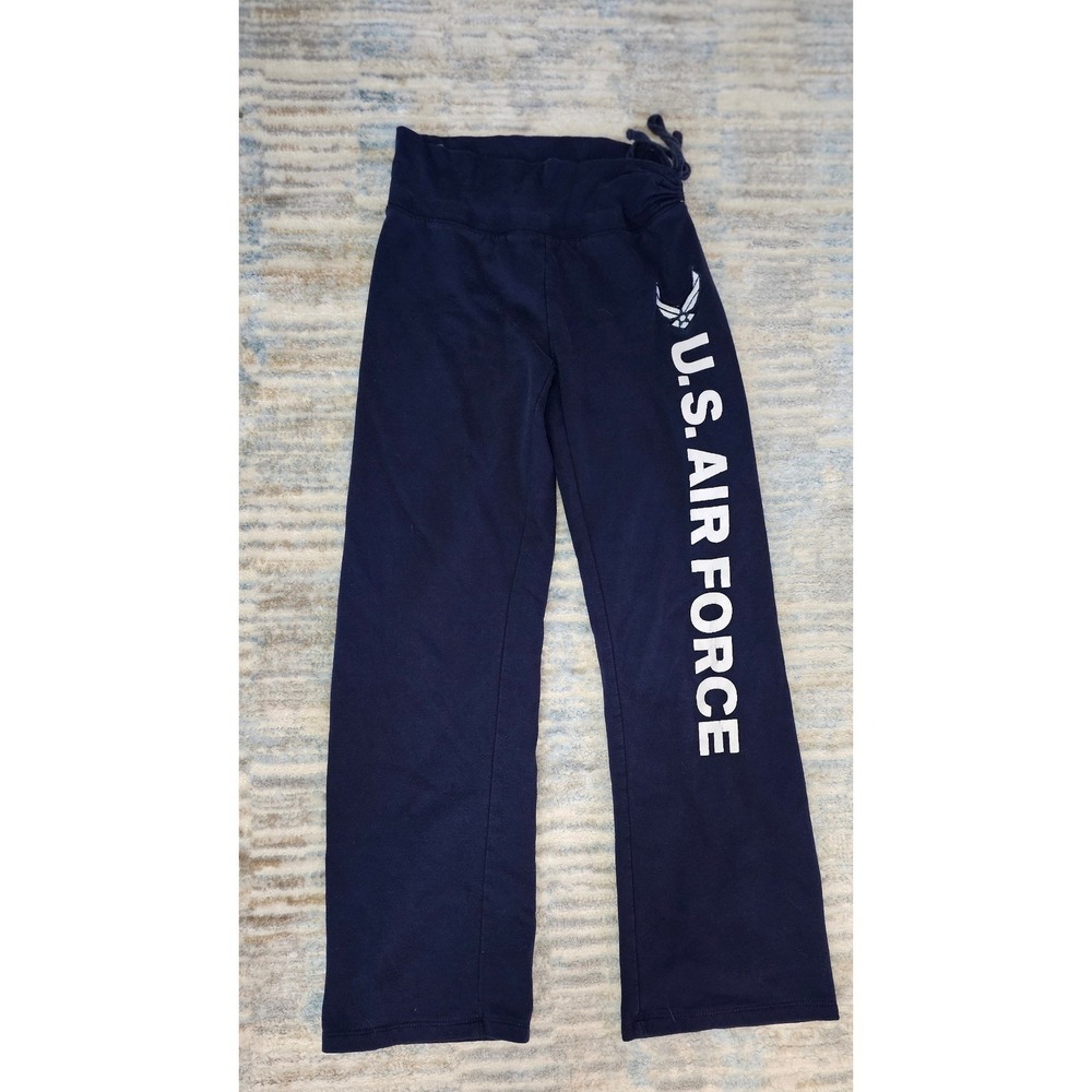 Soffe US Air Force Sweatpants Navy Blue Graphic Fleece Pants Medium